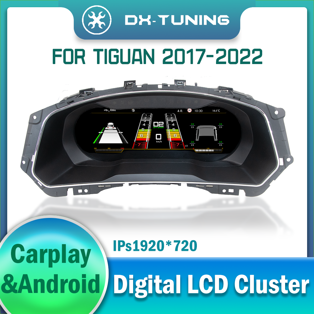 Virtual Instrument Cluster for VW Tiguan 2017-2022 Digital LCD Panel Speedometer Gauge