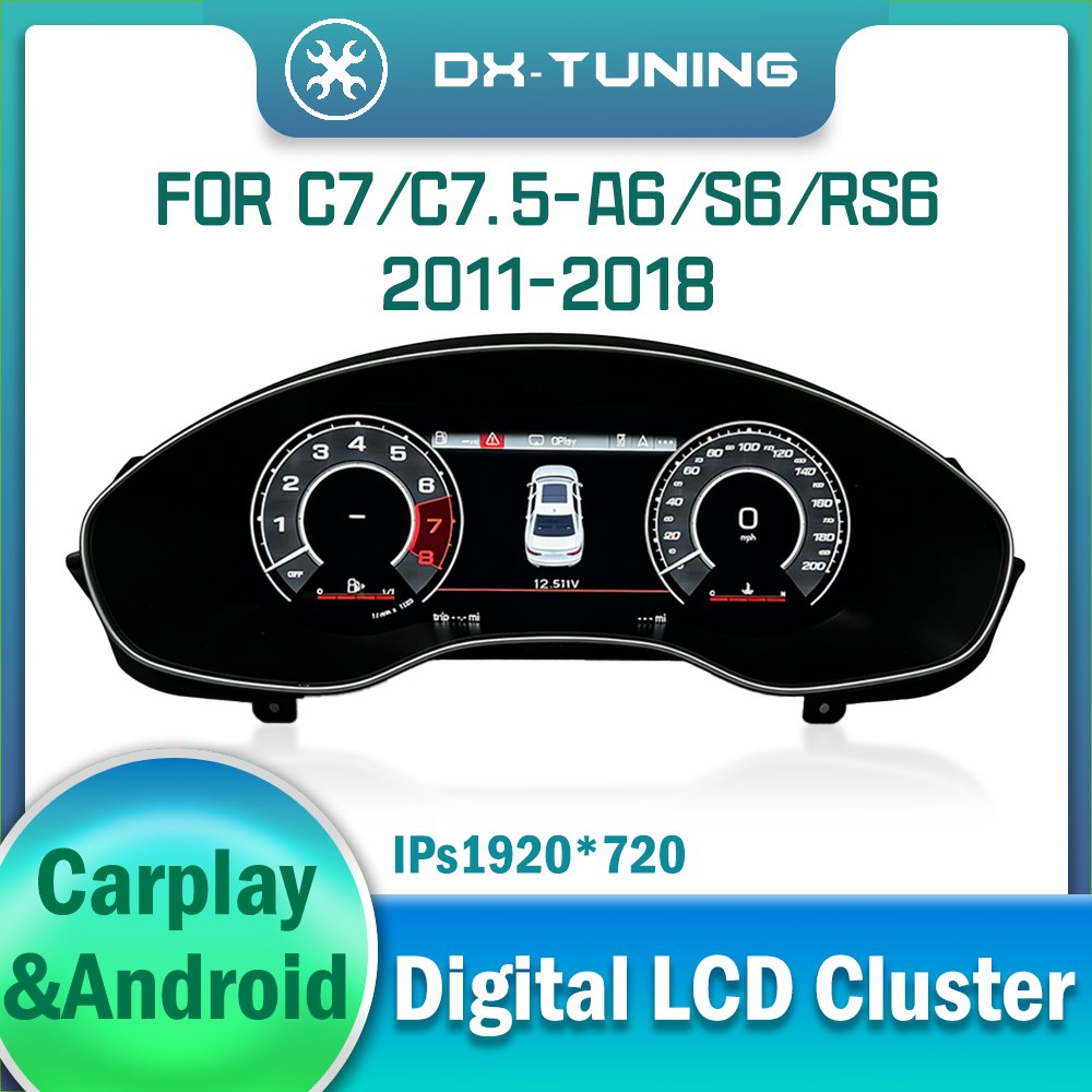 Digital Dashboard Cluster for Audi A6 S6 RS6 C7 C7.5 2011-2018 Virtual Instrument Panel Cockpit Support Carplay HDMI