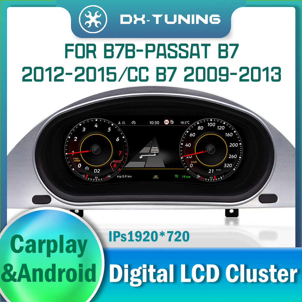 Digital Dashboard Cluster for Passat B7 2012-2015 CC B7 2009-2013 LCD Instrument Panel Cockpit