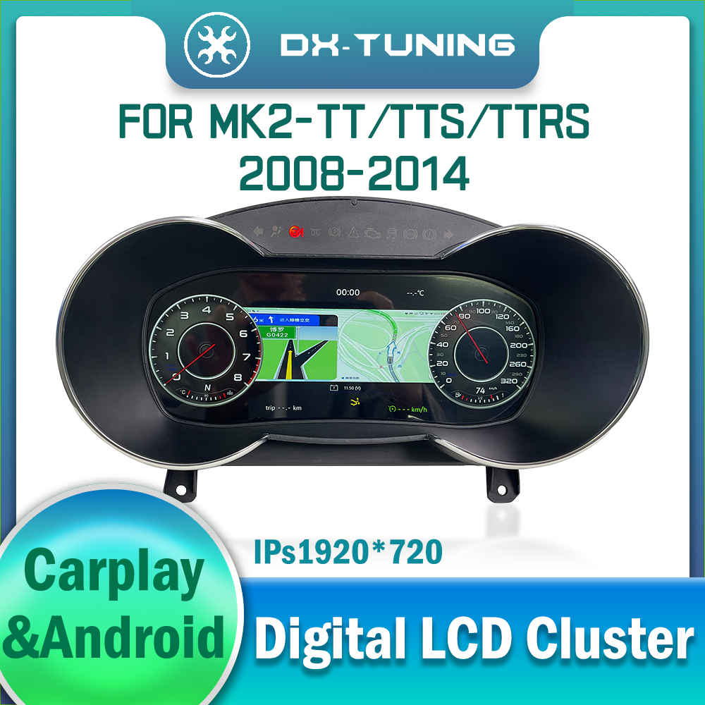 Digital Dashboard Cluster For MK2 AUDI TT TTS TTRS 2008-2014 Years Variant virtual Instrument Panel Cockpit