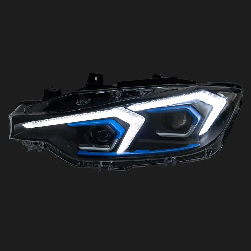 G2X Style V1 LED Angel Eye Projector Headlights w/ Switchback Turn Signals for F30 3-series